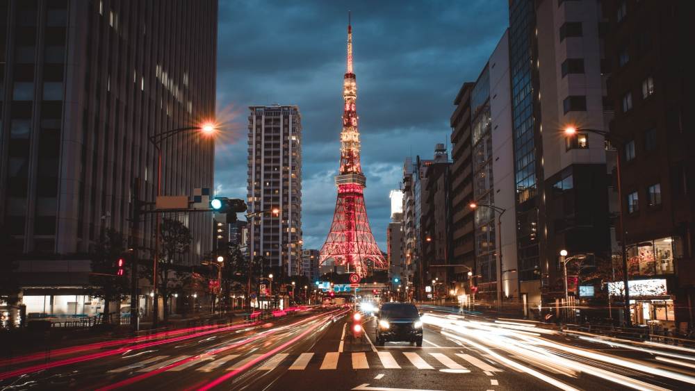 khu phố đêm ở tokyo