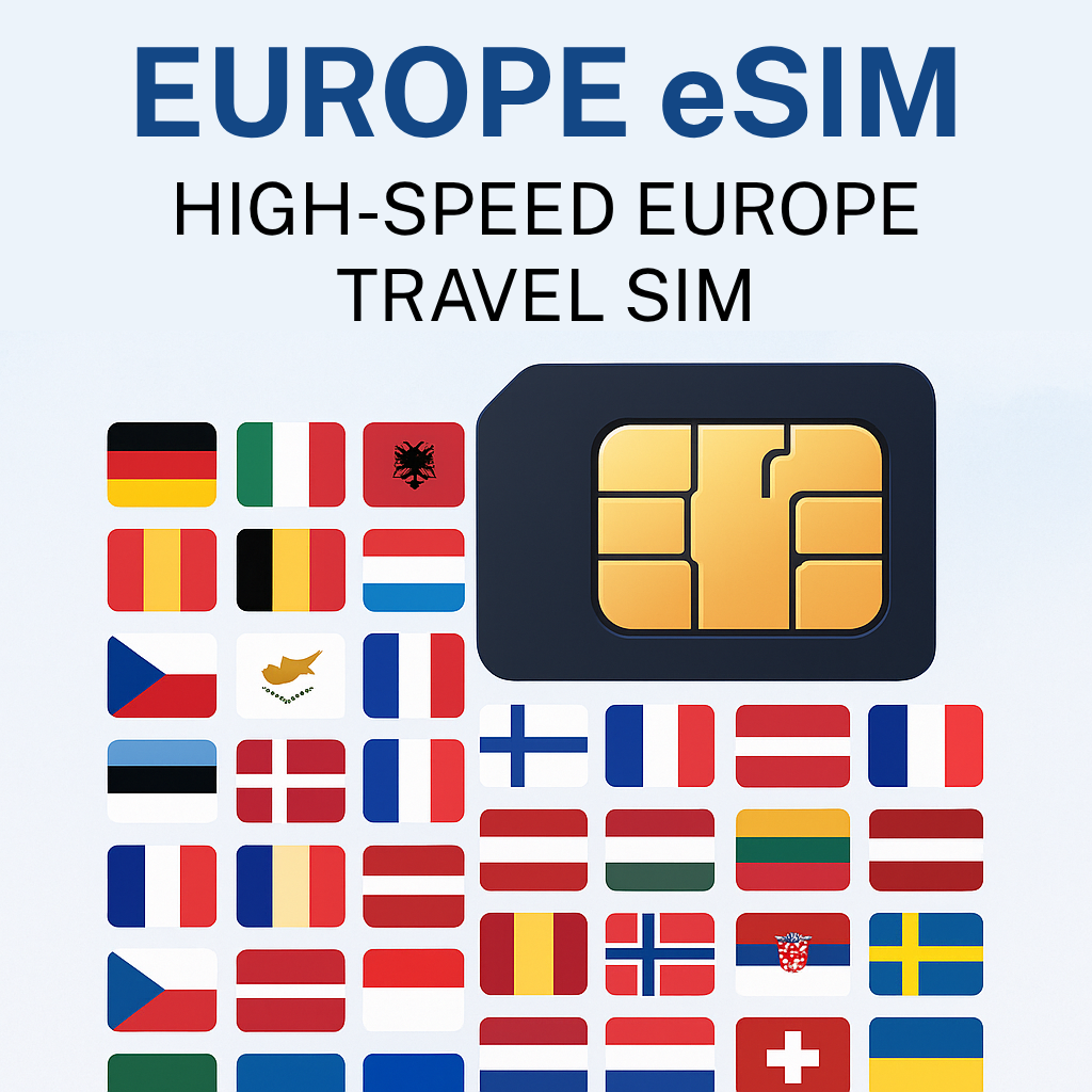 Europe eSIM – High-Speed Travel SIM for 44 European Countries